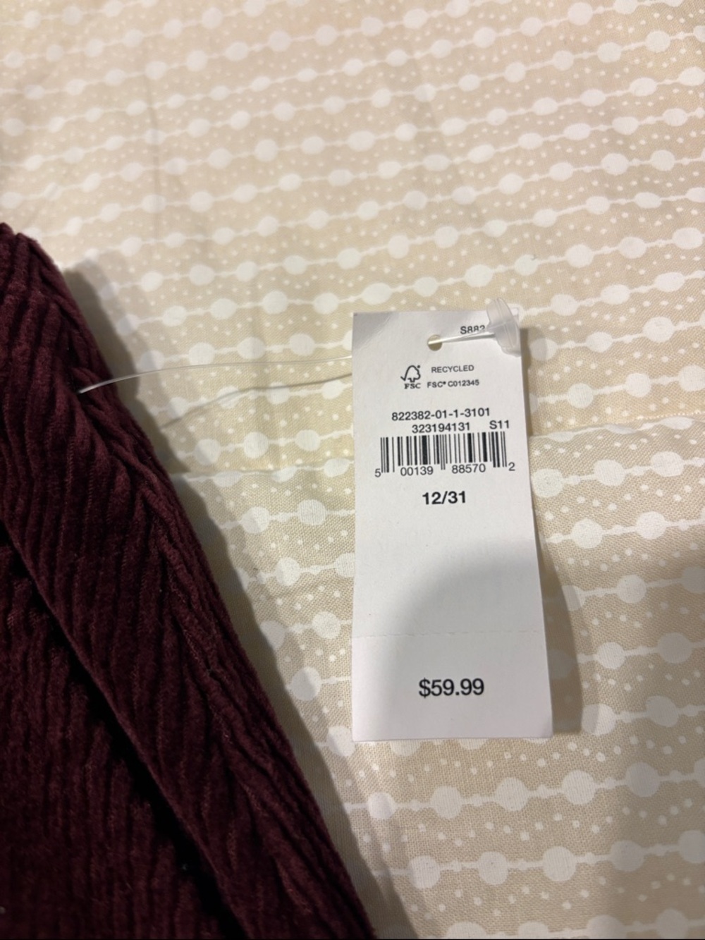 NWT GAP Corduroy A-Line Mini Skirt in Burgundy Size 12/31 - Picture 3 of 7
